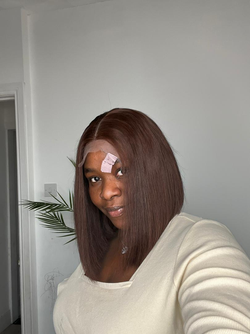 Sleek Straight Bob — Warm Auburn